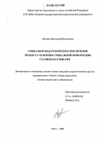 Диссертация по педагогике на тему «Социально-педагогическое обеспечение процесса освоения социальной информации старшеклассниками», специальность ВАК РФ 13.00.01 - Общая педагогика, история педагогики и образования