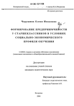 Диссертация по педагогике на тему «Формирование предприимчивости у старшеклассников в условиях социально-экономического профиля обучения», специальность ВАК РФ 13.00.02 - Теория и методика обучения и воспитания (по областям и уровням образования)