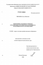 Диссертация по педагогике на тему «Подготовка будущего учителя к реализации эстетического потенциала начального курса математики», специальность ВАК РФ 13.00.08 - Теория и методика профессионального образования