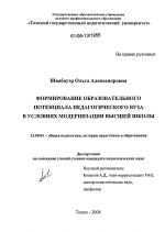 Диссертация по педагогике на тему «Формирование образовательного потенциала педагогического вуза в условиях модернизации высшей школы», специальность ВАК РФ 13.00.01 - Общая педагогика, история педагогики и образования