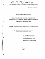 Диссертация по педагогике на тему «Педагогические основы повышения профессиональной квалификации работников сферы гостеприимства», специальность ВАК РФ 13.00.08 - Теория и методика профессионального образования