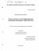 Диссертация по педагогике на тему «Педагогические условия формирования самооценки менеджера в туристском вузе», специальность ВАК РФ 13.00.08 - Теория и методика профессионального образования