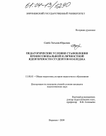 Диссертация по педагогике на тему «Педагогические условия становления профессиональной и личностной идентичности студентов колледжа», специальность ВАК РФ 13.00.01 - Общая педагогика, история педагогики и образования