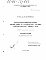 Диссертация по психологии на тему «Психологические особенности формирования внутреннего плана действия у студентов педагогического вуза», специальность ВАК РФ 19.00.07 - Педагогическая психология