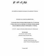 Диссертация по педагогике на тему «Самообразовательная деятельность студентов туристского вуза в процессе профессиональной подготовки будущего менеджера туризма», специальность ВАК РФ 13.00.08 - Теория и методика профессионального образования