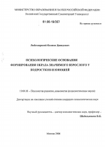 Диссертация по психологии на тему «Психологические основания формирования образа значимого взрослого у подростков и юношей», специальность ВАК РФ 19.00.07 - Педагогическая психология