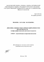 Диссертация по психологии на тему «Динамика ценностных ориентаций личности в зрелом возрасте», специальность ВАК РФ 19.00.07 - Педагогическая психология