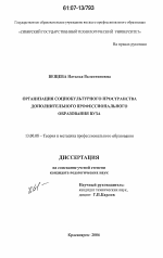 Диссертация по педагогике на тему «Организация социокультурного пространства дополнительного профессионального образования вуза», специальность ВАК РФ 13.00.08 - Теория и методика профессионального образования