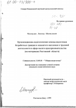 Диссертация по педагогике на тему «Организационно-педагогические основы подготовки безработных граждан и незанятого населения к трудовой деятельности в сфере малого предпринимательства», специальность ВАК РФ 13.00.01 - Общая педагогика, история педагогики и образования