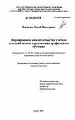 Диссертация по педагогике на тему «Формирование компетентностей учителя сельской школы к реализации профильного обучения», специальность ВАК РФ 13.00.08 - Теория и методика профессионального образования