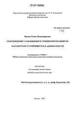 Диссертация по психологии на тему «Соотношение самооценки и уровня притязаний по параметрам устойчивости и адекватности», специальность ВАК РФ 19.00.01 - Общая психология, психология личности, история психологии