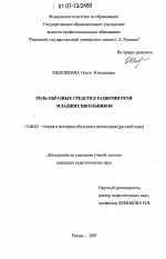 Диссертация по педагогике на тему «Роль образных средств в развитии речи младших школьников», специальность ВАК РФ 13.00.02 - Теория и методика обучения и воспитания (по областям и уровням образования)