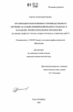 Диссертация по педагогике на тему «Организация разноуровневого производственного обучения на основе дифференцированного подхода в начальном профессиональном образовании», специальность ВАК РФ 13.00.08 - Теория и методика профессионального образования