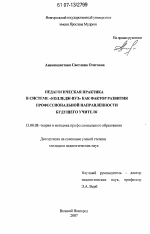 Диссертация по педагогике на тему «Педагогическая практика в системе "колледж - вуз" как фактор развития профессиональной направленности будущего учителя», специальность ВАК РФ 13.00.08 - Теория и методика профессионального образования