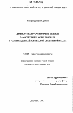 Диссертация по психологии на тему «Диагностика и формирование волевой саморегуляции юных боксеров в условиях детской юношеской спортивной школы», специальность ВАК РФ 19.00.07 - Педагогическая психология