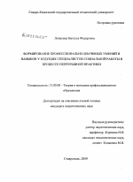 Диссертация по педагогике на тему «Формирование профессионально-значимых умений и навыков у будущих специалистов социальной работы в процессе непрерывной практики», специальность ВАК РФ 13.00.08 - Теория и методика профессионального образования