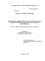 Диссертация по педагогике на тему «Формирование профессионально-педагогической культуры руководителей сферы туризма в системе повышения квалификации», специальность ВАК РФ 13.00.08 - Теория и методика профессионального образования