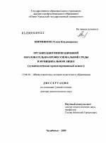 Диссертация по педагогике на тему «Организация инновационной образовательно-профессиональной среды в муниципальном лицее», специальность ВАК РФ 13.00.01 - Общая педагогика, история педагогики и образования