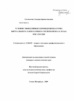 Диссертация по педагогике на тему «Условия эффективного проведения натурно-виртуального лабораторного эксперимента в вузах МЧС России», специальность ВАК РФ 13.00.08 - Теория и методика профессионального образования