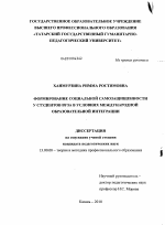 Диссертация по педагогике на тему «Формирование социальной самозащищенности у студентов вуза в условиях международной образовательной интеграции», специальность ВАК РФ 13.00.01 - Общая педагогика, история педагогики и образования