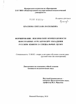 Диссертация по педагогике на тему «Формирование лексической компетентности иностранных курсантов при овладении русским языком в специальных целях», специальность ВАК РФ 13.00.02 - Теория и методика обучения и воспитания (по областям и уровням образования)