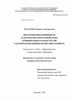 Диссертация по педагогике на тему «Педагогические возможности культурно-образовательной среды провинциального города России в духовно-нравственном воспитании учащихся», специальность ВАК РФ 13.00.01 - Общая педагогика, история педагогики и образования