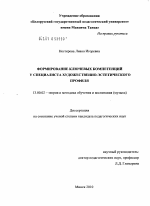 Диссертация по педагогике на тему «Формирование ключевых компетенций у специалиста художественно-эстетического профиля», специальность ВАК РФ 13.00.02 - Теория и методика обучения и воспитания (по областям и уровням образования)