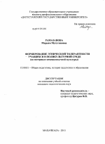 Диссертация по педагогике на тему «Формирование этнической толерантности учащихся в поликультурной среде», специальность ВАК РФ 13.00.01 - Общая педагогика, история педагогики и образования