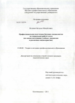 Диссертация по педагогике на тему «Профессиональная подготовка будущих специалистов по социальной работе в вузе», специальность ВАК РФ 13.00.08 - Теория и методика профессионального образования