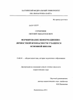 Диссертация по педагогике на тему «Формирование информационно-личностной безопасности учащихся основной школы», специальность ВАК РФ 13.00.01 - Общая педагогика, история педагогики и образования