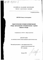 Диссертация по педагогике на тему «Педагогические условия формирования среды образования управленческих кадров малого города», специальность ВАК РФ 13.00.01 - Общая педагогика, история педагогики и образования