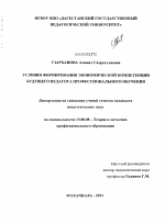 Диссертация по педагогике на тему «Условия формирования экономической компетенции будущего педагога профессионального обучения», специальность ВАК РФ 13.00.08 - Теория и методика профессионального образования