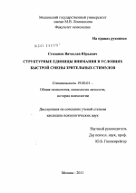 Диссертация по психологии на тему «Структурные единицы внимания в условиях быстрой смены зрительных стимулов», специальность ВАК РФ 19.00.01 - Общая психология, психология личности, история психологии