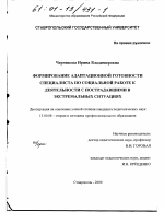 Диссертация по педагогике на тему «Формирование адаптационной готовности специалиста по социальной работе к деятельности с пострадавшими в экстремальных ситуациях», специальность ВАК РФ 13.00.08 - Теория и методика профессионального образования