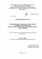 Диссертация по педагогике на тему «Формирование социально-культурной активности подростков в полисубъектной среде дополнительного образования», специальность ВАК РФ 13.00.05 - Теория, методика и организация социально-культурной деятельности