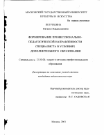 Диссертация по педагогике на тему «Формирование профессионально-педагогической направленности специалиста в условиях дополнительного образования», специальность ВАК РФ 13.00.08 - Теория и методика профессионального образования