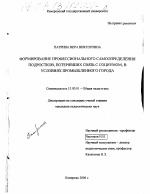 Диссертация по педагогике на тему «Формирование профессионального самоопределения подростков, потерявших связь с социумом, в условиях промышленного города», специальность ВАК РФ 13.00.01 - Общая педагогика, история педагогики и образования