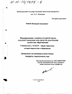 Диссертация по педагогике на тему «Формирование социокультурной среды сельской гимназии как средство реализации качества образования», специальность ВАК РФ 13.00.01 - Общая педагогика, история педагогики и образования