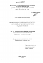 Диссертация по педагогике на тему «Первичная педагогическая профилактика нарушений антидопинговых правил среди спортсменов», специальность ВАК РФ 13.00.04 - Теория и методика физического воспитания, спортивной тренировки, оздоровительной и адаптивной физической культуры