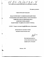 Диссертация по педагогике на тему «Педагогические условия взаимодействия учреждения дополнительного образования и общеобразовательной школы в допрофессиональной подготовке учащихся в сфере туризма», специальность ВАК РФ 13.00.08 - Теория и методика профессионального образования