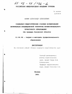 Диссертация по педагогике на тему «Социально-педагогические условия формирования регионально-краеведческой структуры профессионального туристского образования», специальность ВАК РФ 13.00.08 - Теория и методика профессионального образования