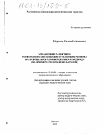 Диссертация по педагогике на тему «Управление развитием туристского образования в условиях региона на основе программно-целевого подхода», специальность ВАК РФ 13.00.08 - Теория и методика профессионального образования