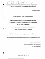 Диссертация по педагогике на тему «Педагогические условия подготовки учащихся профессионального училища к трудовой жизни», специальность ВАК РФ 13.00.01 - Общая педагогика, история педагогики и образования