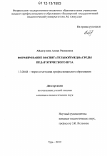 Диссертация по педагогике на тему «Формирование воспитательной медиасреды педагогического вуза», специальность ВАК РФ 13.00.08 - Теория и методика профессионального образования