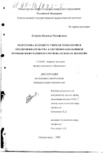 Диссертация по педагогике на тему «Подготовка будущего учителя технологии и предпринимательства к обучению школьников промышленно развитого региона основам экологии», специальность ВАК РФ 13.00.08 - Теория и методика профессионального образования