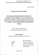 Диссертация по педагогике на тему «Методика формирования готовности учащихся школ физико-математического профиля к профессиональной деятельности в условиях современной информационной среды», специальность ВАК РФ 13.00.02 - Теория и методика обучения и воспитания (по областям и уровням образования)