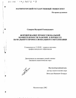 Диссертация по педагогике на тему «Формирование профессиональной компетентности рабочих в процессе начального профессионального образования», специальность ВАК РФ 13.00.08 - Теория и методика профессионального образования