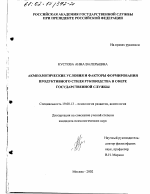 Диссертация по психологии на тему «Акмеологические условия и факторы формирования продуктивного стиля руководства в сфере государственной службы», специальность ВАК РФ 19.00.13 - Психология развития, акмеология