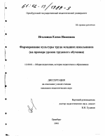 Диссертация по педагогике на тему «Формирование культуры труда младших школьников», специальность ВАК РФ 13.00.01 - Общая педагогика, история педагогики и образования