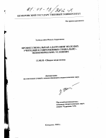 Диссертация по педагогике на тему «Профессиональная адаптация молодых учителей в современных социально-экономических условиях», специальность ВАК РФ 13.00.01 - Общая педагогика, история педагогики и образования